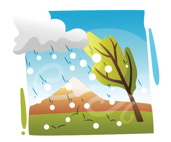 雹災のイラスト