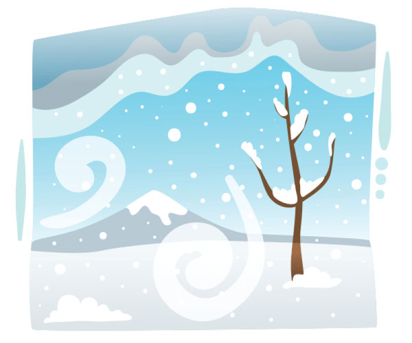 雪災のイラスト