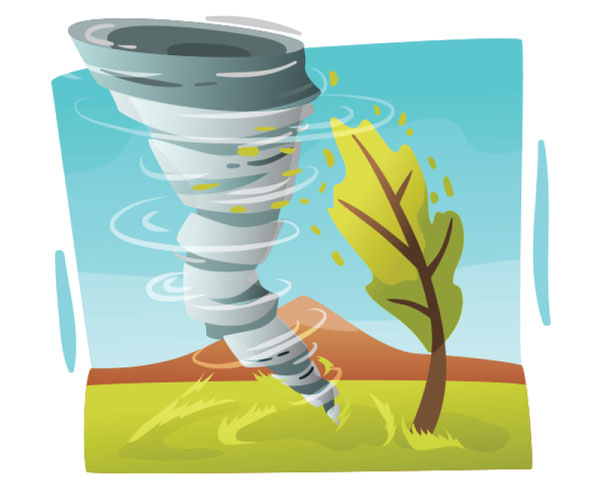 風災のイラスト