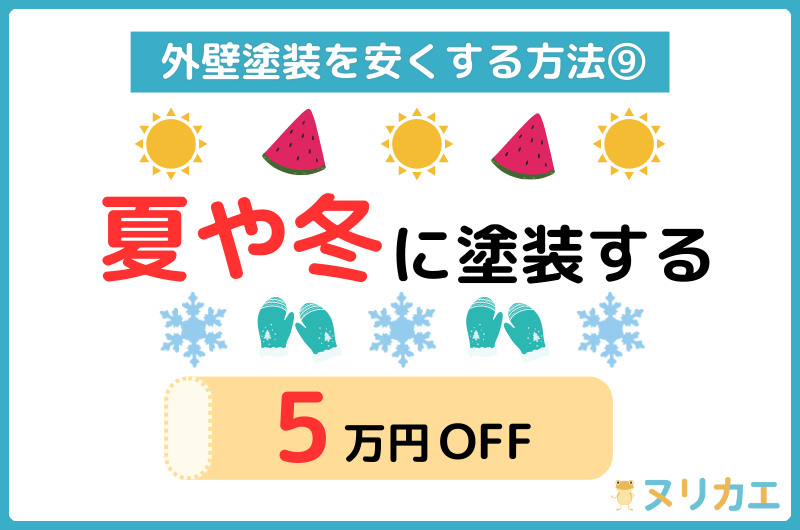 外壁塗装を安くする方法:夏や冬に塗装する