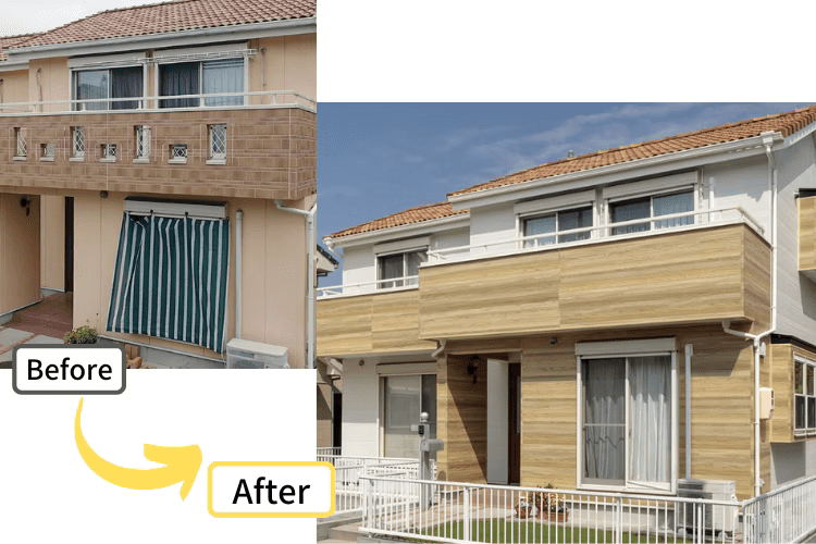 ウッド、木目調のイメージの張り替え事例